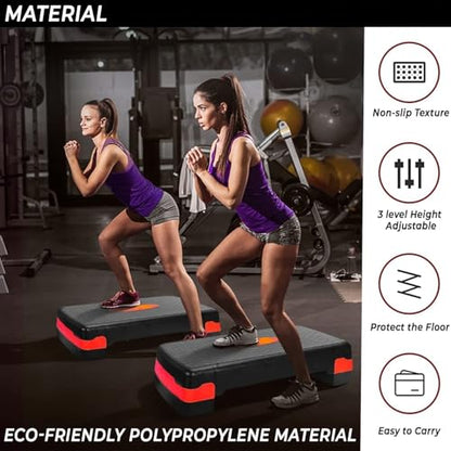 High Adjustment Fitness Stepper, Multi Level Adjustable Aerobic Stepper for Cardio