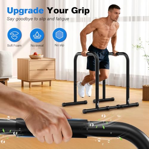 RELIFE REBUILD YOUR LIFE Dip Bar for Home Gym Training 400LBS Parallel Bars - color: Black