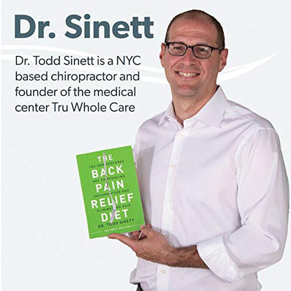 (Grey) + The Back Pain Relief Diet Book, Lower & Upper Back Stretcher For Lumbar Support, Spine Alignment & Back Pain Relief By Dr. Sinett