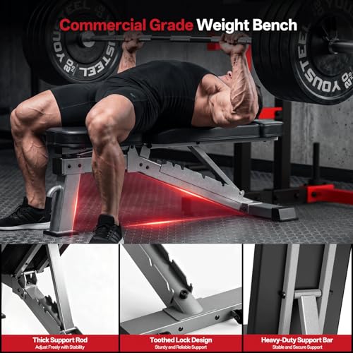 JOROTO FID Adjustable Weight Bench 1300LBS Capacity for Home Gym