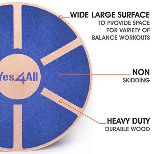 Yes4All Versatile Wooden Wobble Balance Board, Balance Trainer for Mobility Training, Standing Desk, Core Training, Exercise Balance Stability Trainer