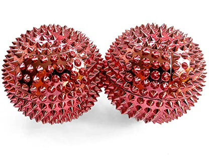 2X Spiky DBT Skill Balls | 2inch | Magnetic Stress Relief Balls | Spiky Massage Balls for Relaxation, Tension Release, Focus & Mobility (Rose Gold) - color: Rose Gold