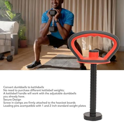 Adjustable Kettlebell Handle, Plate Kettlebell Grip Loadable Ergonomic Weight Strength Training Weightlifting Accessories for Home Gym Set