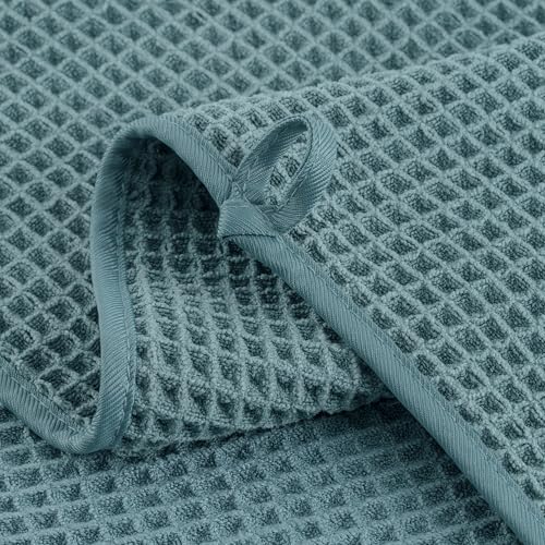 Microfiber Waffle Face Towels, 2 Pieces, Soft, Absorbent, Fast Drying, Lint Free 430 GSM (Green) - color: Green