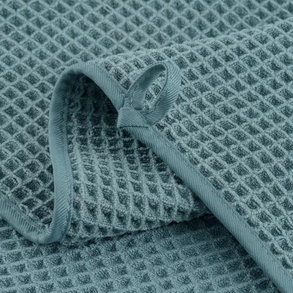 Microfiber Waffle Face Towels, 2 Pieces, Soft, Absorbent, Fast Drying, Lint Free 430 GSM (Green) - color: Green