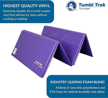 Tumbl Trak Gymnastics Folding Tumbling Panel Mat - color: Purple, size: 4'x6'x1.38"