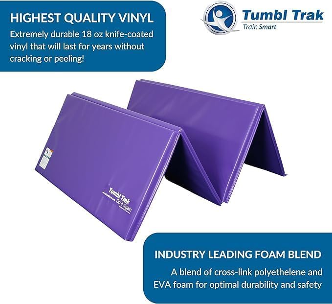Tumbl Trak Gymnastics Folding Tumbling Panel Mat - color: Purple, size: 4'x6'x2"