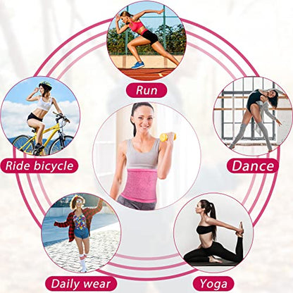 Geyoga Waist Trimmer Sweat Waist Trainer Wrap Stomach Wraps for Women Bodybuilding - color: Flesh Pink Inner, size: Medium