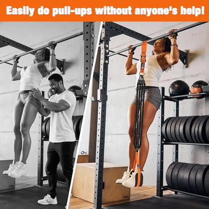 Pull Up Assistance Bands Set, 300 lbs Max Heavy Duty Resistance Bands with Adjustable Strap, Non-Slip Handle & Door Anchor, Full Body Strength Training Workout Equipment for Home Gym Fitness