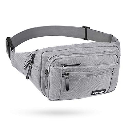 CXWMZY Fanny Packs For Women & Men Waist Pack Hip Bum Bag with Multi-Pockets Large Capacity Waterproof Casual Bum Bag for Disney Traveling Casual Cycling Running Hiking - color: Gray