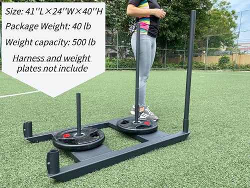 Weight Sled for Training Push Pull Workout Sled Football Speed Training Equipment Fitness Sled for Athletic Exercise, Speed Improvement and Strength Training