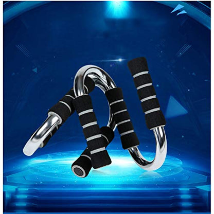 Metal Push Up Bracket- Bars - Strong Chrome Steel Pushup Stands with Comfortable Foam Grip,Sturdy and Less Wrist Strain