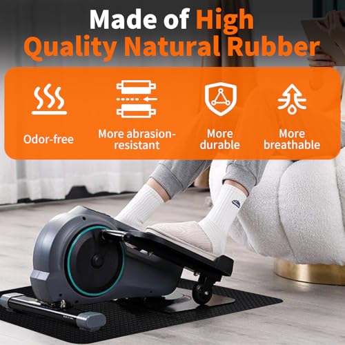 Double-Sided Non-Slip Workout Mat for Elliptical Machine, 23.6" x 17" Stepper Mat for Under Desk Ellipticals & Pedal Exercisers, Stability & Floor Protection, Vibration Plate Mat Compatible - size: 23.6"L x 17"W x 0.16"Th