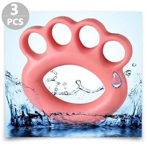 3pcs Finger Strength Trainer Hand Grip Exerciser Set, Silicone Massage Grip Rings 10lb Pink, 20lb Mint, 30lb Orange Resistance for Hand, Finger, and Wrist Strength Training