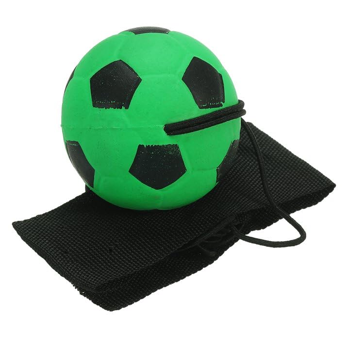 Jinshining Green Wrist Return Ball - Adjustable Bounce Back with String, Rubber Elastic Rebound Ball Finger Exercise Toy Activity and Play,Paddle with String