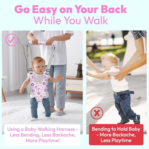 Watolt Baby Walking Harness - Handheld Kids Walker Helper - Toddler Infant Walker Harness Assistant Belt - Child Baby Walk Learning Help Support Assist Trainer Tool - for 7-24 Month Old (Donuts) - color: Donuts
