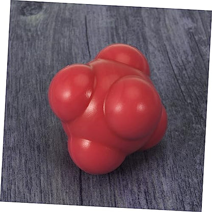 BESPORTBLE Red Hexagonal Reaction Ball for Agility Training Medium Difficulty Silicone Ball for Hand Eye Coordination Reflex Improvement and Speed Development in Sports