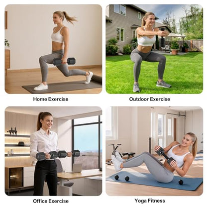 JOROTO 4-in-1 Adjustable Dumbbell Set of 2, 16LBS/22LBS Hand Weights for Women, Men, Upgraded TPE Soft Handle, 1s-Adjust Dual-Stable Dumbbell Set for Women Home Gym Exercise Training - color: A-Black-22 LBS Pair
