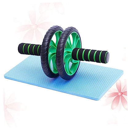 Dual-wheel Fitness Roller Silent Operation and Knee Pad Portable Abdominal Exercise Equipment for Muscle Building and Green