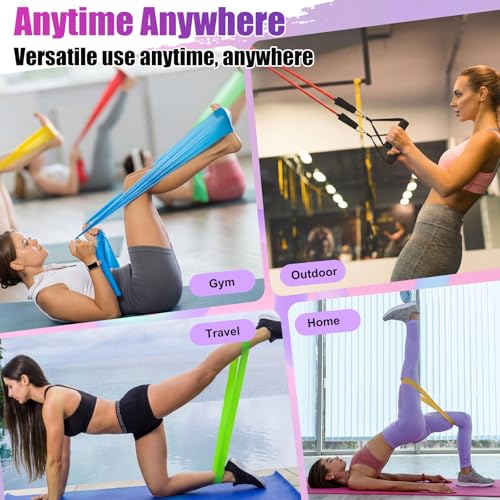 Resistance Bands Set, Long and Fabric Loop Bands for Working Out Exercise Stretching & Physical Therapy – Booty, Glute, Mini & Ankle for Home, Gym, Travel & Rehab