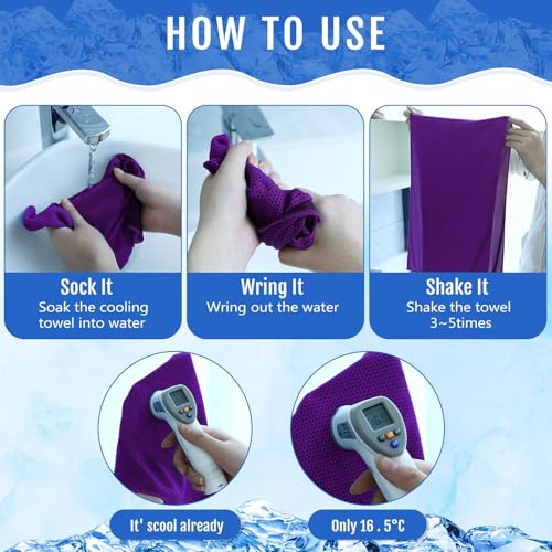 Hosuly 30 Pack Cooling Towels 40"x12" - color: Dark Blue, Purple