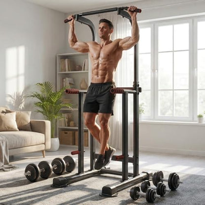 Pull Up Bar Dip Bar Power Tower Free Standing Home Gym Workout Equipment 450 LBS Weight Capacity