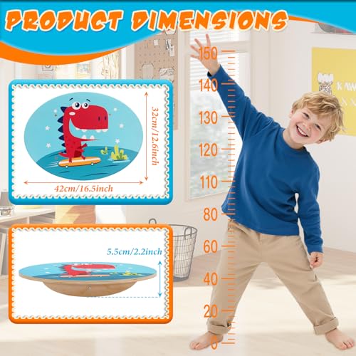 Jomifin Kids Wobble Balance Board - Wooden Rocker Board for Toddlers & Children, 123 LBS Durable Montessori Sensory Training Toy, - color: Red