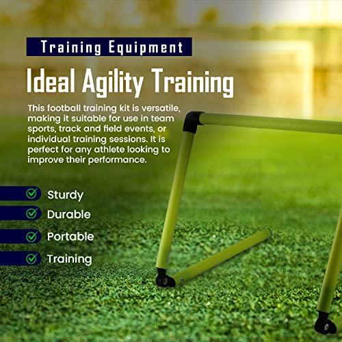 Splay Adjustable Agility Hurdles (Pack of 6 with Carry Bag) - Six Speed Hurdle for Speed Agility Training Football Coaching Drills - Yellow and Red Sport Dog Hurdles