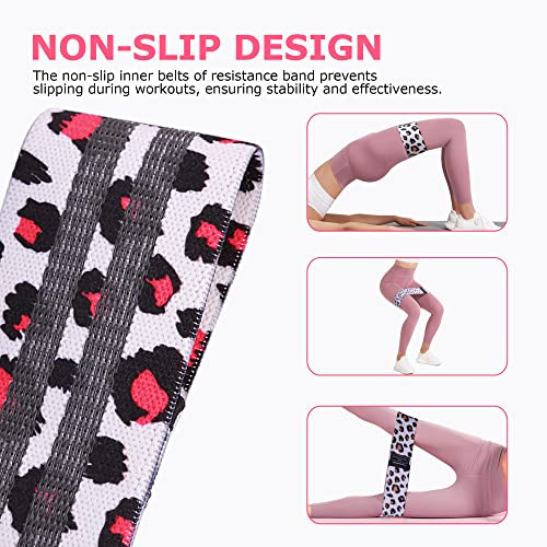 Booty Bands, 3 Levels Hip Bands, Polyester-Cotton and Latex Silk Workout Bands Resistance Bands for Home, Gym, Fitness, Pilates, Yoga (Pack of 3)