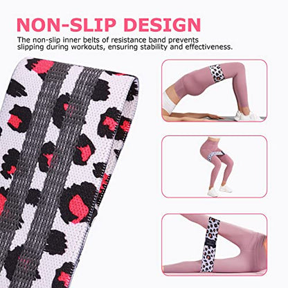 Booty Bands, 3 Levels Hip Bands, Polyester-Cotton and Latex Silk Workout Bands Resistance Bands for Home, Gym, Fitness, Pilates, Yoga (Pack of 3)