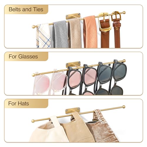 Wall Hanging Jewelry Organizer 12.6", Screws Included, Gold 4-Pack - color: Gold, size: 4 Pack