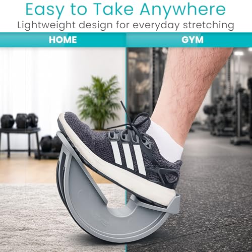 Vive Foot Rocker - Calf Stretcher for Achilles Tendinitis, Heel, Feet, Shin Splint, Plantar Fasciitis Pain Relief - Stretches Strained Leg Muscle - Ankle Wedge Stretch Improves Flexibility (Standard)