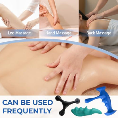 3PCS Thumb Saver Massage Tools,Manual Deep Tissue Massage,Set Include 1 Green Thumb Protector Tool & 1 Trigger Point Pressure Massager & 3-Legged Massage Knobs (3 Pcs) - color: 3 Pcs