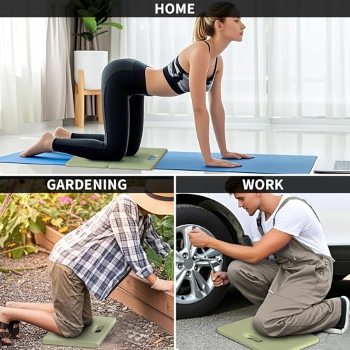 Foldable Exercise Pad Extra Thick 1.2" x 14" x 24" - color: Deep green+Black