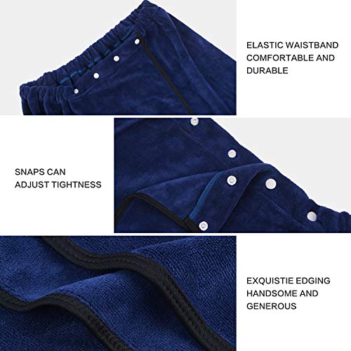 SINLAND Mens Bath Towel Wrap for Sauna Shower, Navy Blue, 24x63In - color: Navy Blue