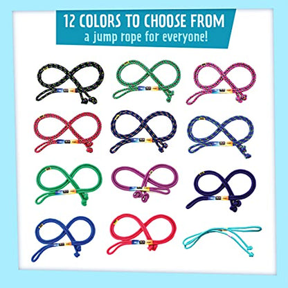 Just Jump It 8' Foot Single Jump Rope for Kids Women and Men - Active Outdoor Youth Fitness Excersing Equipment - Braided Nylon Gym Accessories - color: Purple Confetti