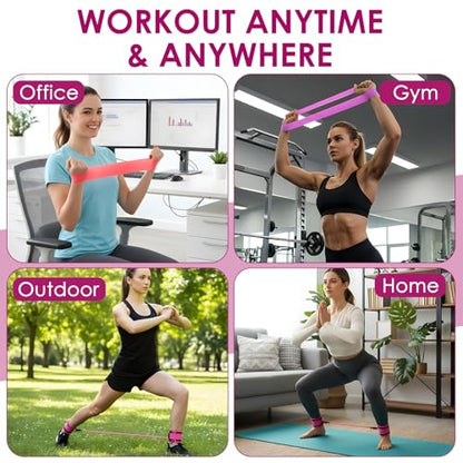 Resistance Bands Set, Adjustable Ankle Exercise Bands with Cuffs Home Gym Workout Fitness Equipment with Carry Bag for Women Leg Booty Butt Lift Kickbacks Hip Training Working Out Yoga