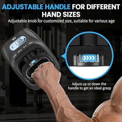 396lbs/180kg Grip Strength Tester, Hand Grip Dynamometer, Digital Grip Strength Tester with LCD Display, Adjustable Hand Grip Training Gauge, Hand Grip Testing for Sports Home School Use - color: Black