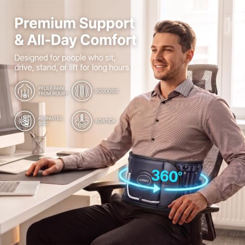 Decompression Belt, Inflated Back Brace for Lower Back Pain | Blue