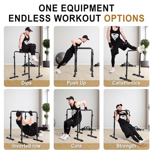 BARWING Dip Bars Dip Station with Adjustable Ultra-Stable Settings And Non-Slip Feet Dip Stand for Home Stabilizer Parallette Push Up Stand 2025 New Version