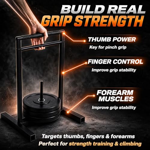 Pinch Trainer Machine for Forearm and Grip Strength Training, Plate-loaded Hand Strengthener, Wrist Strength Training for Home and Gym Workouts and Rehabilitation, Not Included Plate