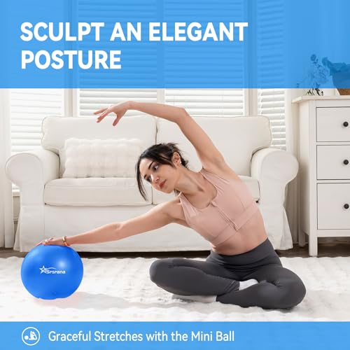 9 Inch Pilates Ball, Mini Exercise Ball for Yoga, Barre & Fitness Training - color: 1Blue&1SkyBlue
