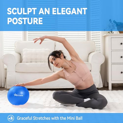 9 Inch Pilates Ball, Mini Exercise Ball for Yoga, Barre & Fitness Training - color: 1Blue&1SkyBlue