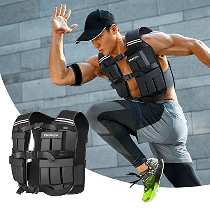 PROIRON Adjustable Weighted Vest 1-22lb/2-44lb,Strength Training Weight Vests for Men Women with Removable Weights, Body Weight Vest for Running Workout Walking Fitness Cardio,Home Gym Equipment - size: 1LB-22LB