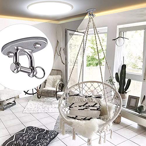 Wall Ceiling Mount Bracket for Suspension Strap Trainer, 2800lb Capacity, Body Weight Strength Training Systems, Aerial Yoga Swing, Resistance Band,Hammock,Battle Rope, Boxing Equipment - color: 2Pcs detachable hook