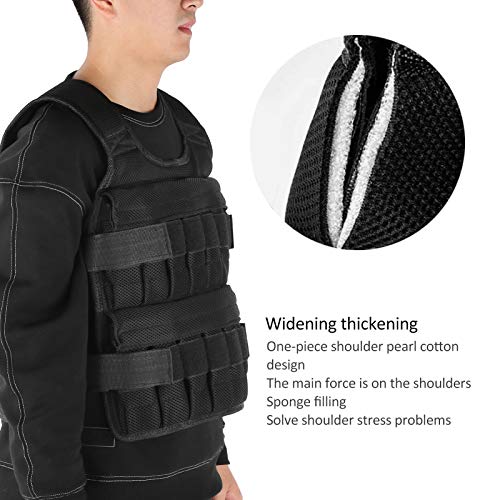 35KG Weighted Vest for Men, with 32 Pockets, Strength Training Vest, Adjustable Body Mesh Sandbag Running Weighted Carrier