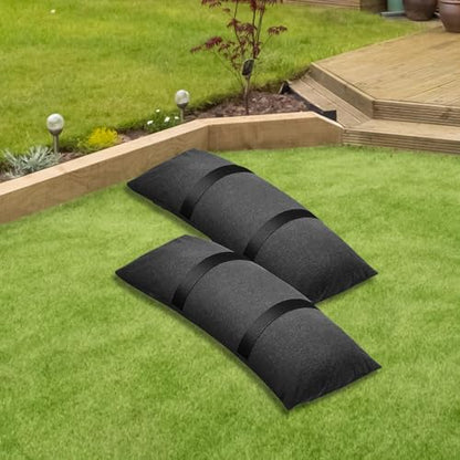 2Pcs Outdoor Fillable Sand Bags Weight Bags Black Weatherproof Heavy Duty 49 Lb.