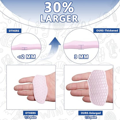 Large Anti-Slip Gym Workout Grips for WeightLifting,Silicone Hand Protector - color: Pale Pink