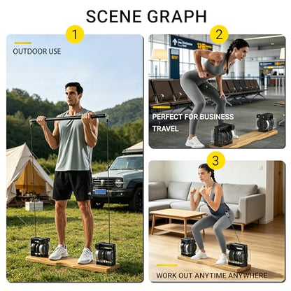Home Gym Equipment, - Compact Full Body Workout Equipment with Adjustable Resistance for Strength Training, Squats, Bench Press, Rows, Portable Multifunctional for Small Spaces & Apartments