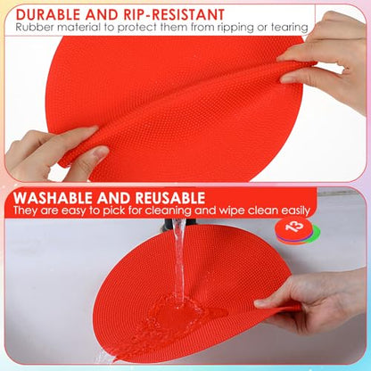 24 Pieces 9 Inch Poly Spots, Anti-Slip Spot Markers Floor Spots | Waterproof Flat Filed Cones Poly Dots for Agility Drills, Basketball, Football Training, Sport Activities and Exercise